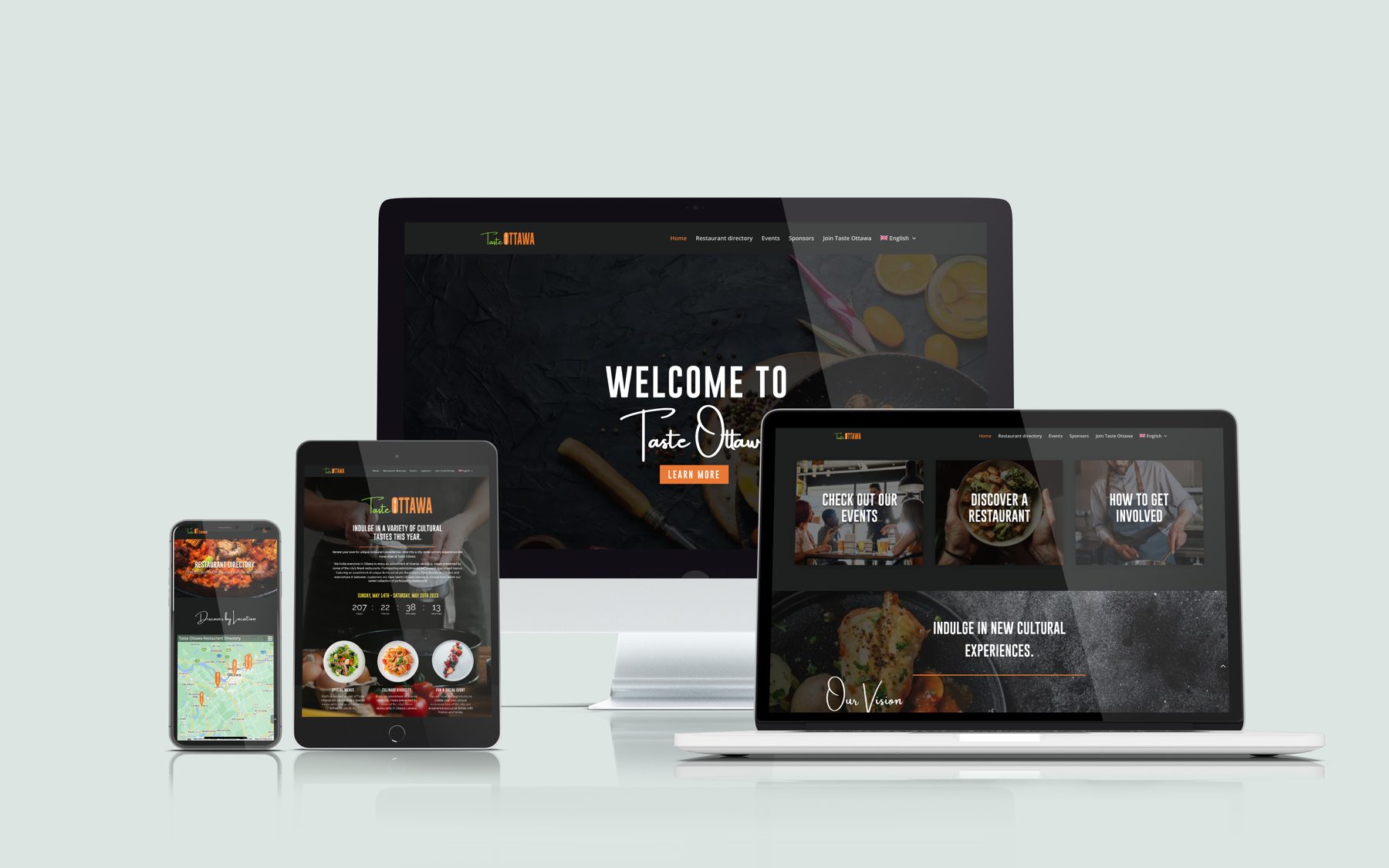 The Taste Ottawa website across devices